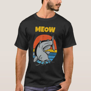 T-shirt Catfish Retro Sunset Meow Catfish