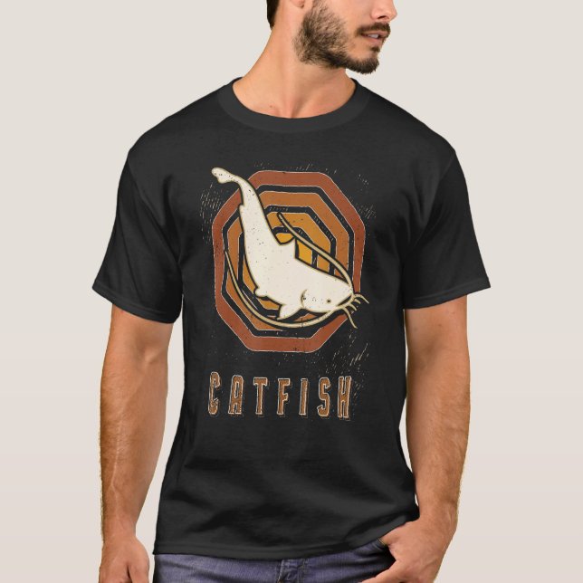 T-shirt Catfish Vintage Retro Classic Animal Love (Devant)