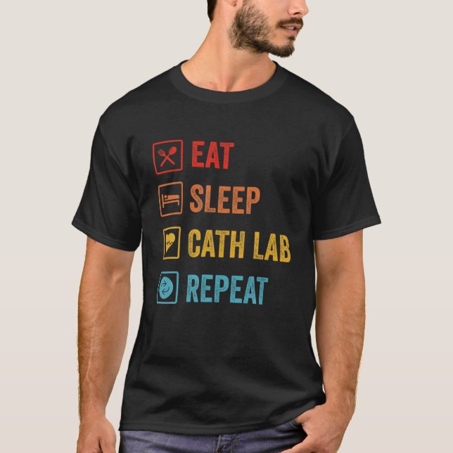 T-shirt Cath Lab EKG Nurtbeat Tech Cute Retro Car (Devant)