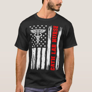 T-shirt Cath Lab Nurse American Flag Cath Lab Nurse
