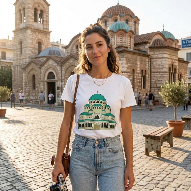 T-shirt Cathédrale à dôme sarcelle d'architecture byzantin (Créateur téléchargé)