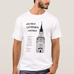 T-shirt "Cathédrale d'Aachen, Aachen" Art minimaliste