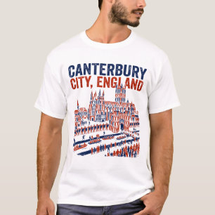 T-shirt Cathédrale de Canterbury et scène d'Angleterre sur