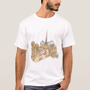 T-shirt Cathédrale de Notre-Dame. Paris France