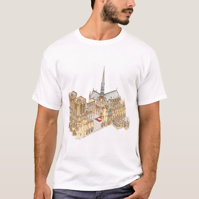 T-shirt Cathédrale de Notre-Dame. Paris France (Devant)