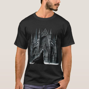 T-shirt Cathédrale gothique avec les Spires et le col Ghos