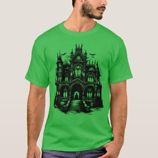 T-shirt Cathédrale gothique hantée Imaginaire foncé église