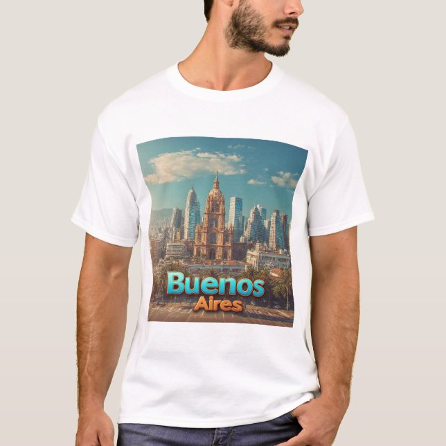 T-shirt 🌆 Cathédrale Historique de la Skyline de Buenos A (Devant)