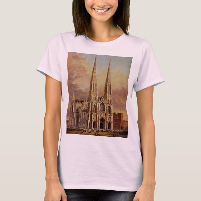 T-shirt Cathédrale Saint Patrick dans Midtown Manhattan (Devant)