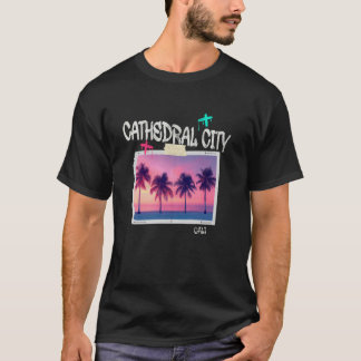 T-shirt Cathédrale Ville Californie Rétro Surfeur Vintage