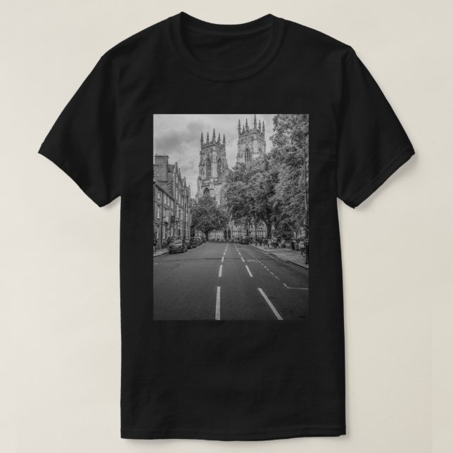 T-shirt Cathédrale York Minster Noir Et Blanc (Design devant)
