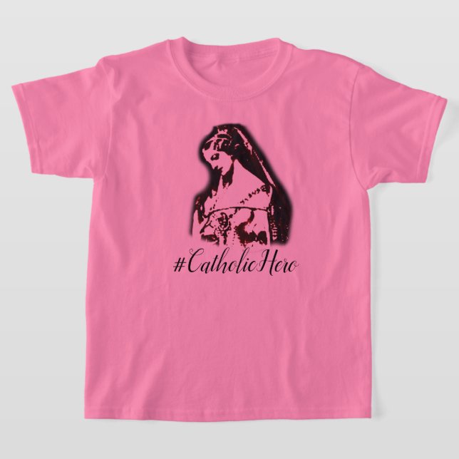 T-shirt #CatholicHero Isabella Tee (Filles) (Poser)