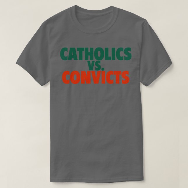 T-shirt Catholics Vs Convicts Retro 1988 Jeu (Design devant)