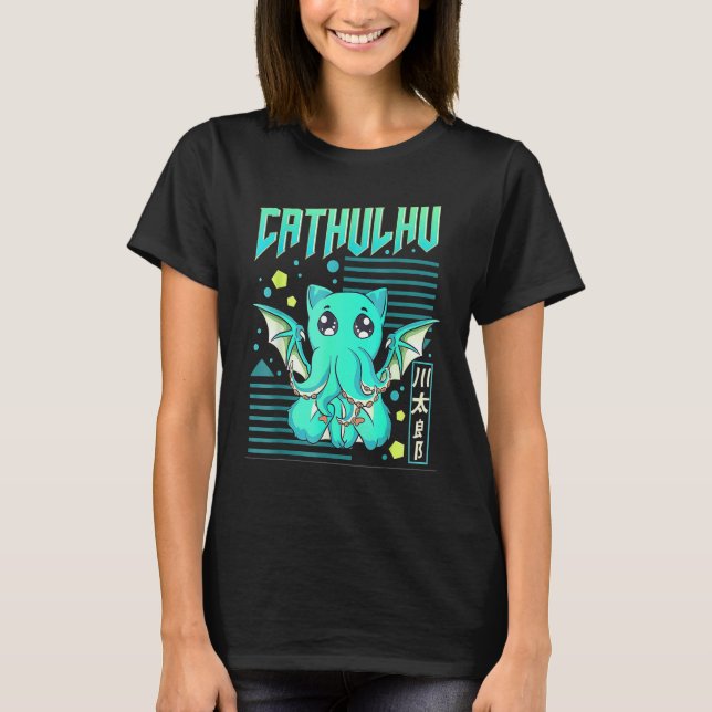 T-shirt Cathulhu Chat Drôle Cthulhu Pun (Devant)