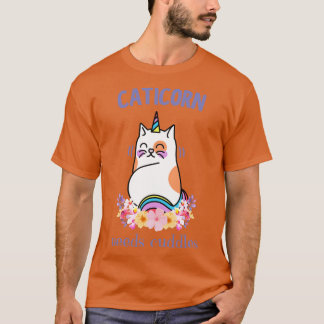 T-shirt Caticorn A Besoin De Bouddles Cute Unicorn Chat Fu