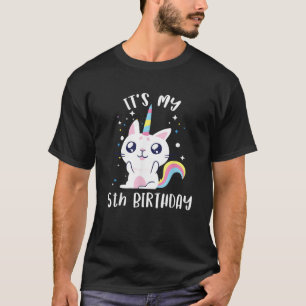 T-Shirt Caticorn Kawaii Chat Licorne Age 5