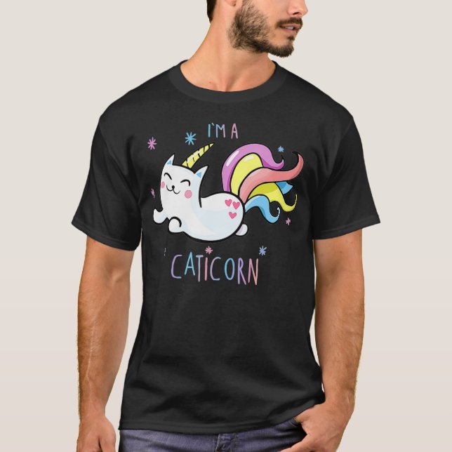 T-shirt Caticorn Meowgical Rainbow Cat Kittycorn Tee (Devant)
