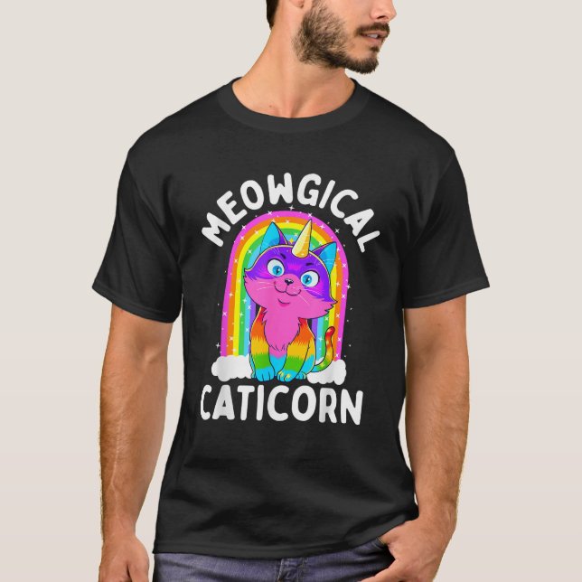 T-shirt Caticorn Meowgical Unicorn Cat Girls Femmes Kittyc (Devant)