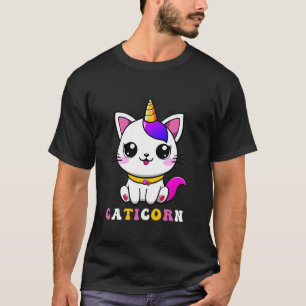 T-shirt Caticorn Tee Cat Unicorn Girls Femmes Kittycorn Ca