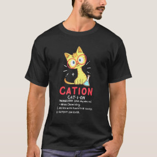 T-shirt Cation Chat Science Chimie Pun enseignant