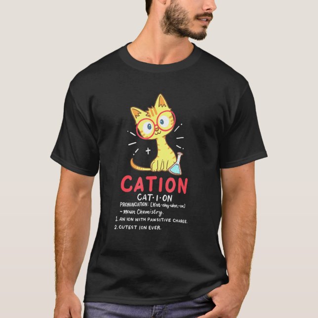 T-shirt Cation Chat Science Chimie Pun enseignant (Devant)