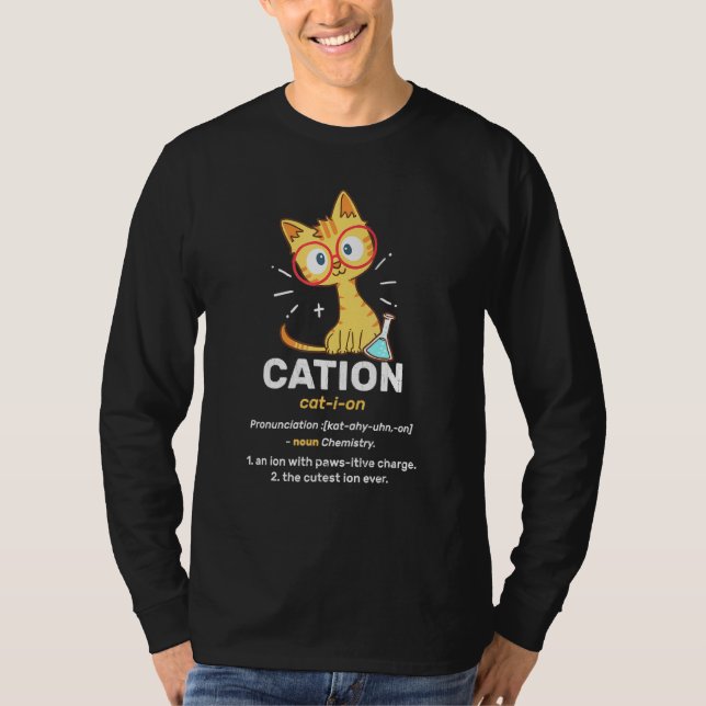 T-shirt Cation Cute Science Chat Élément Pawsitif Chimistr (Devant)