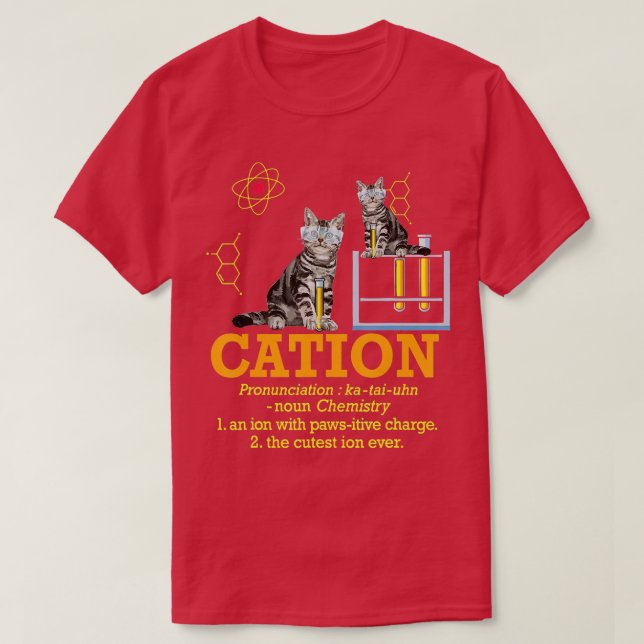 T-shirt Cation Funny Chemistry Humor Science eacher Cat Pu (Design devant)
