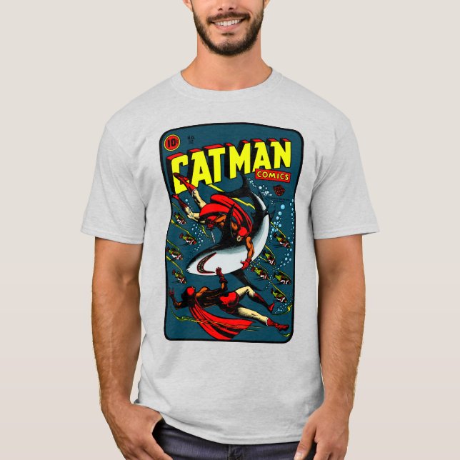 T-shirt CatMan Comics des années 1940 (Devant)