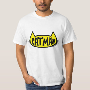 T-shirt "CATMAN" Tête de chat Mens Amoureux des chats