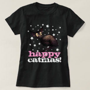 T-shirt Catmas heureux ! - Chat drôle de Noël de la femm