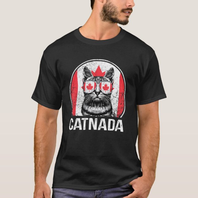 T-shirt Catnada  Lunettes de soleil de chat canadien Drape (Devant)