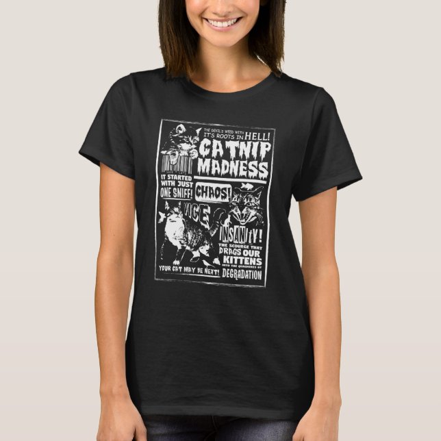 T-shirt Catnip Madness Cute Kitten Cat   for Cat Owners (Devant)