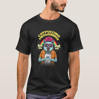 T-shirt Catpuccino Meowrnings Café Chat Caféine Chaton