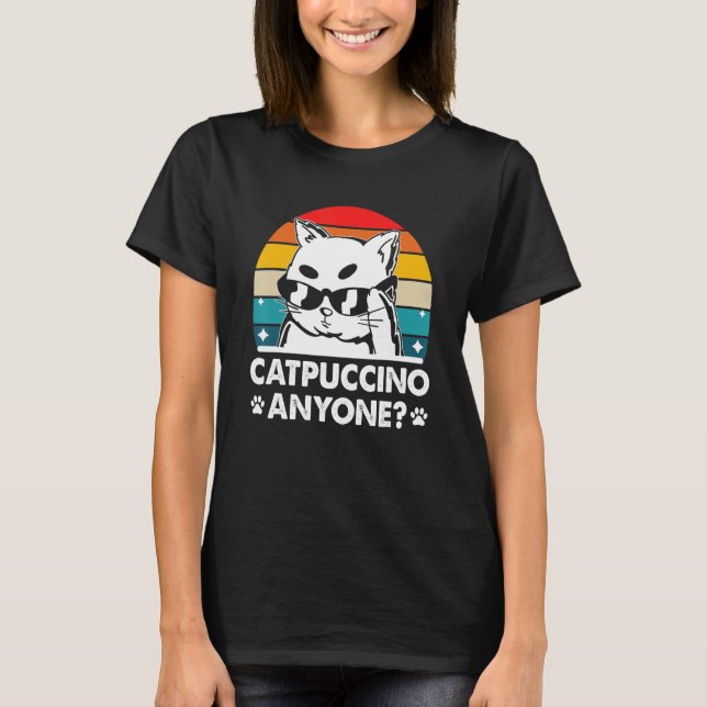 T-shirt Catpuccino N'Importe Qui Chat Café Kitten Caféine (Devant)