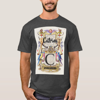 T-shirt Catrina Calligraphie Vintage et moderne Artiste Ga