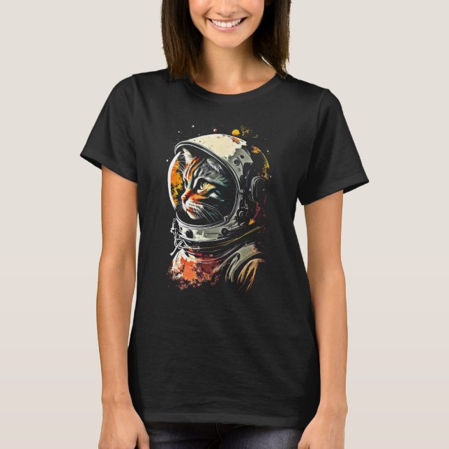 T-shirt Catronaut Cat Astronaut space cat (Devant)
