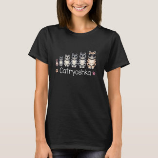 T-shirt Catryoshka Cute Cats Matryoshka Russe Nier Do