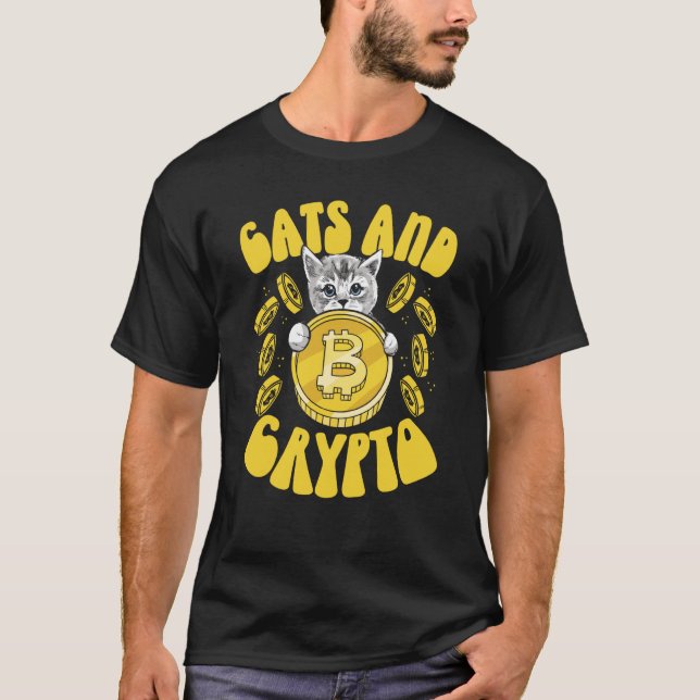T-shirt Cats And Crypto Cryptocurrency Blockchain Trader F (Devant)