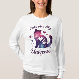 T-shirt Cats Are My Universe Galaxy Sweatshirt
