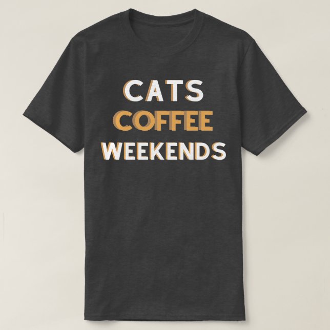 T-shirt Cats Café Week-ends (Design devant)
