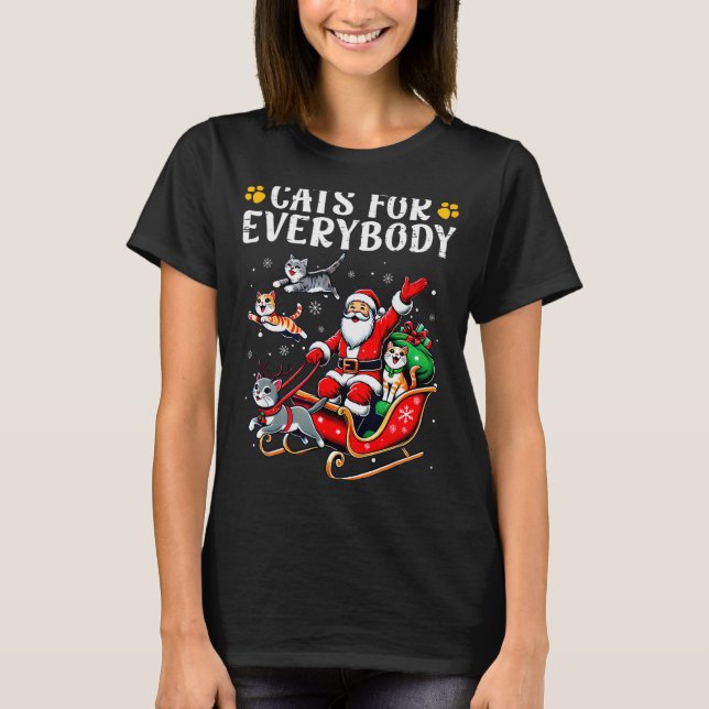 T-shirt Cats For Everybody Christmas Cat Funny Xmas Men Wo (Devant)
