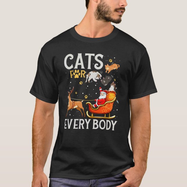 T-shirt Cats For Everybody Santa  Christmas PJs Xmas Women (Devant)