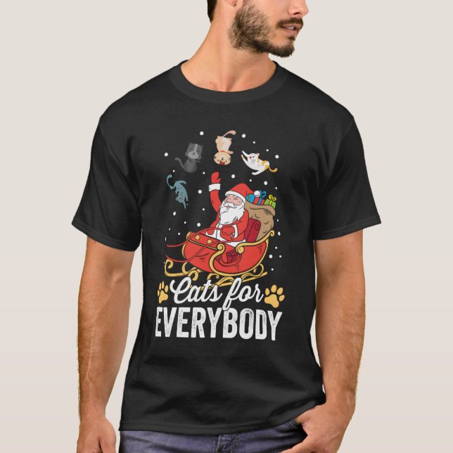 T-shirt Cats For Everybody Santa Kitties Merry (Devant)