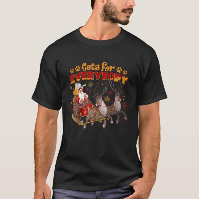 T-shirt Cats For Everybody Ugly Christmas Cat Catmas Santa (Devant)