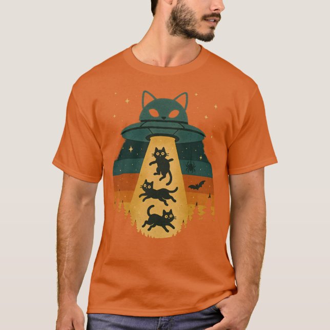 T-shirt Cats in Space Shirt – Funny Sci-Fi Abduction Desig (Devant)
