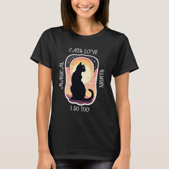 T-shirt Cats Love Magical Nights (Devant)