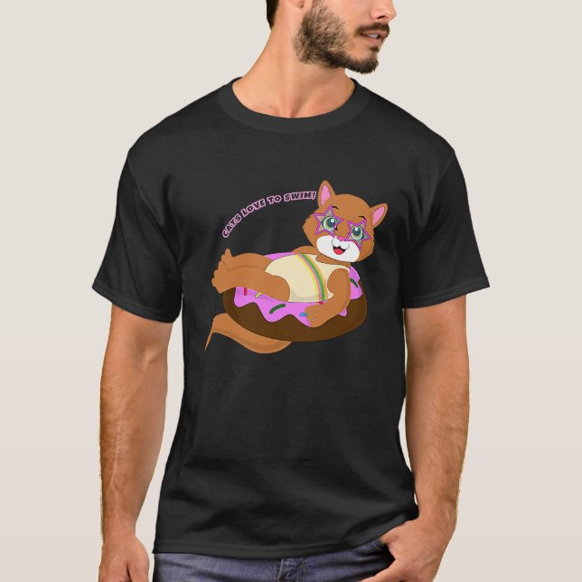 T-shirt cats love to swim summer (Devant)