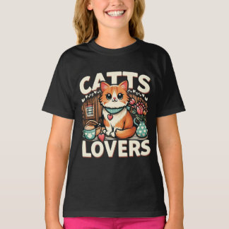 T-shirt Cats Lovers A Charming Cottagecore Design for cat