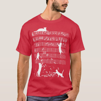 T-shirt Cats Music Notes Cadeau