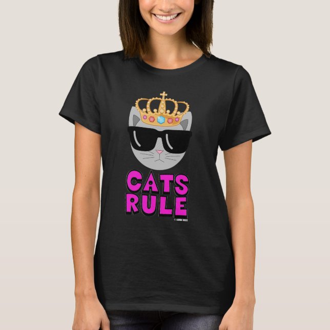 T-shirt CATS RÈGLE I Love Chats Amoureux des chats (Devant)